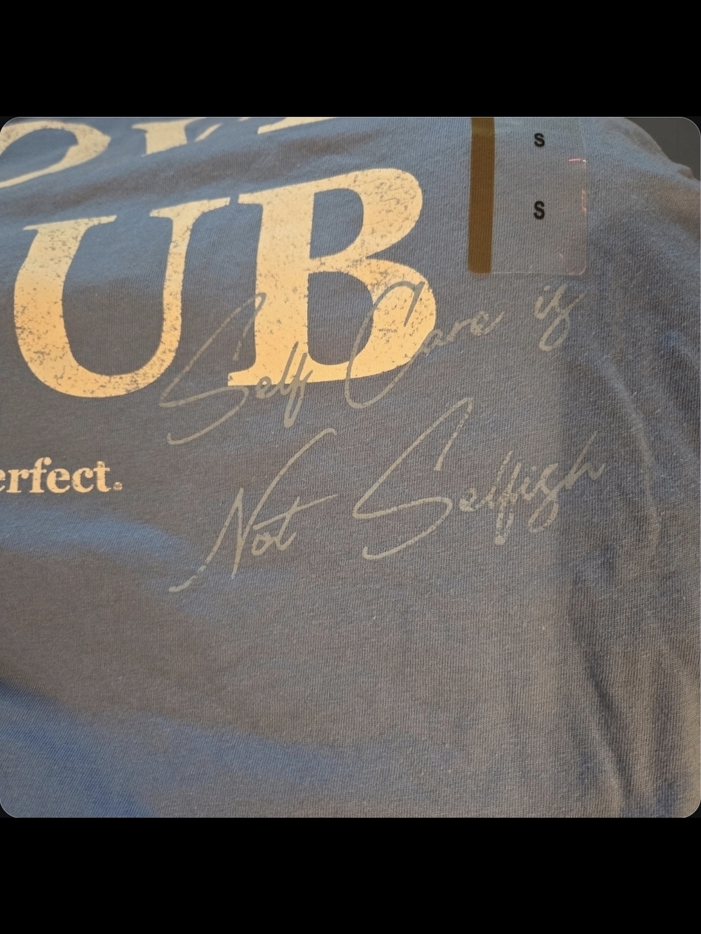 Grayson Threads Blue "SELF LOVE CLUB" Graphic Tee-Size SM NWT - Picture 2 of 3